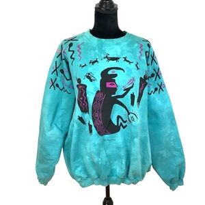 VINTAGE 90s DAGOLI SOUL HEALER TIE DYE SWEATSHIRT